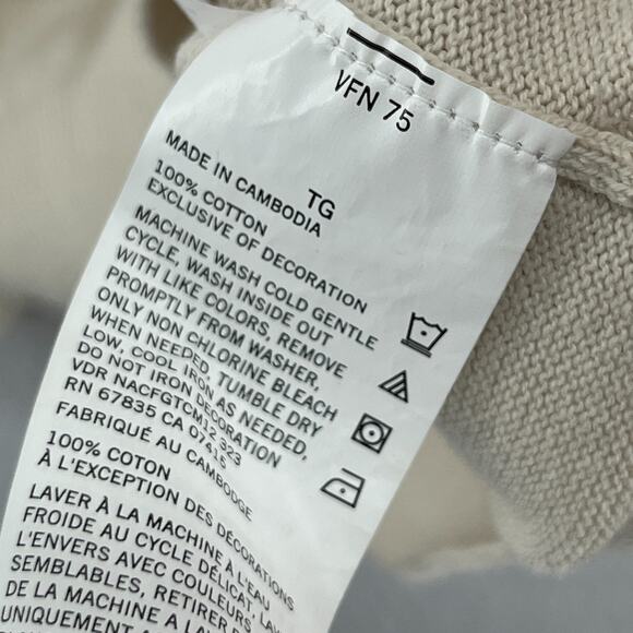 NAUTICA Sweater Mens XL Golf 1/4 Zip Mock Neck Pullover Jumper Cotton Beige - Picture 11 of 15